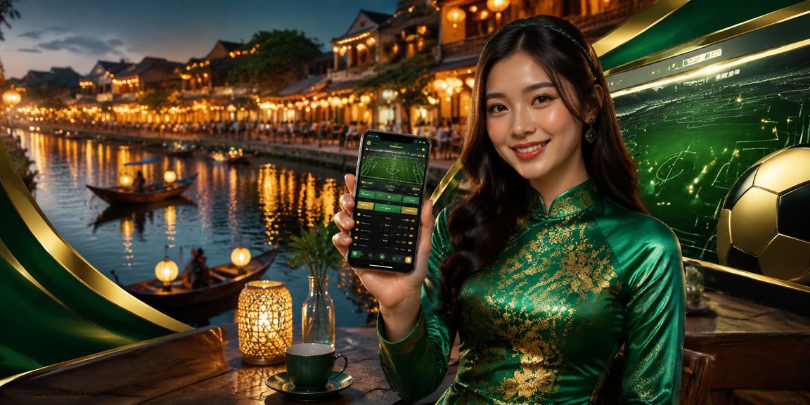Người dùng tại Hội An trải nghiệm casino trực tuyến trên điện thoại di động với áo dài truyền thống
